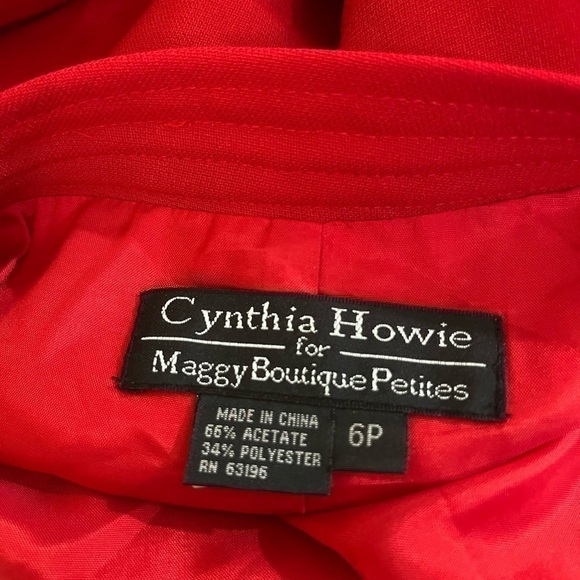Vintage 80s-90s Cynthia Howie for Maggy Boutique Petites Pencil Skirt Red 6P - Picture 3 of 4